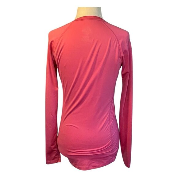 Nike Pro Combat Fitted Dri-Fit Tee Hot Pink Activewear Long Sleeve V-Neck XS - Picture 3 of 7